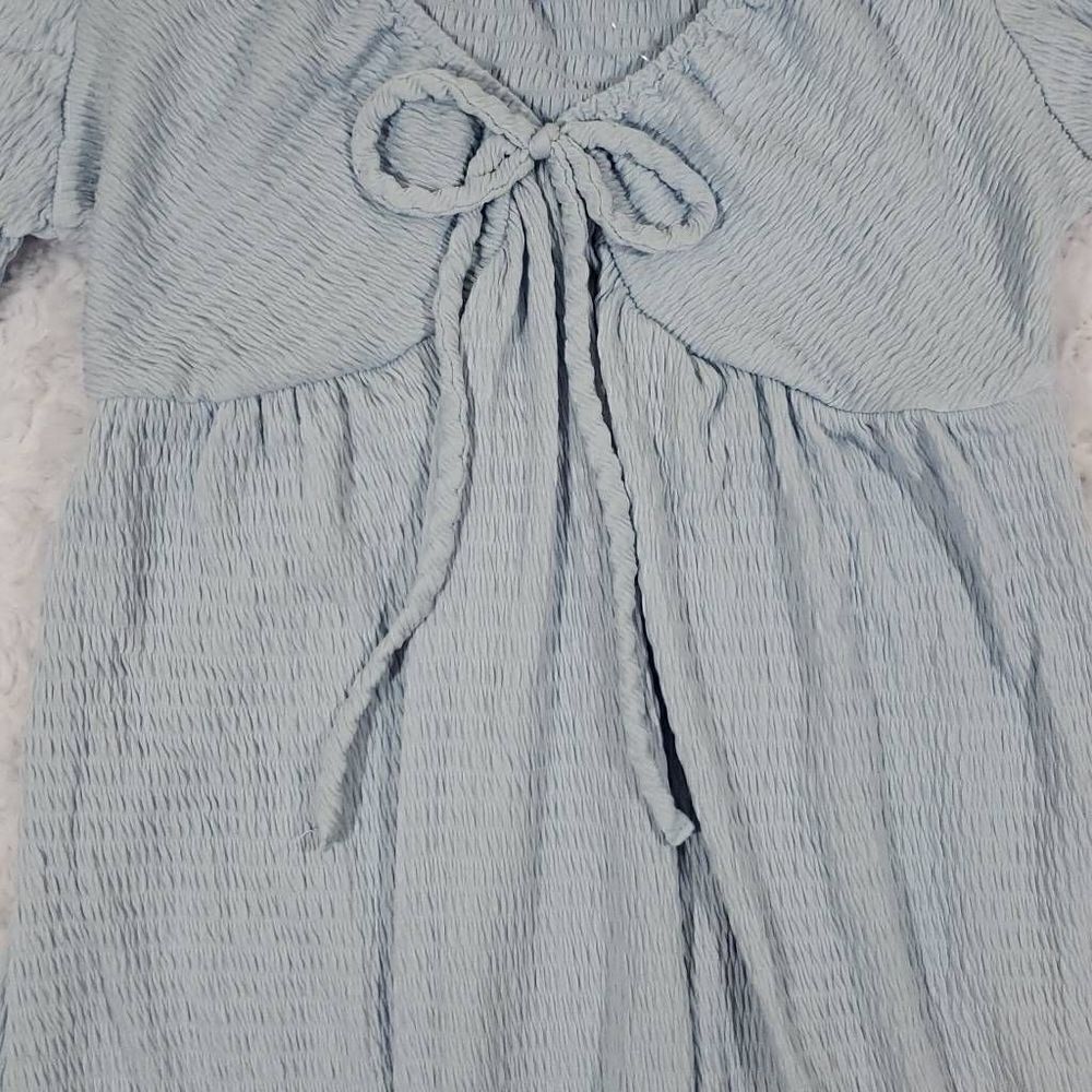 Goodluck Gem Womens Dress Mini Smocked V Neck Blue NWT Size Small - Picture 3 of 9
